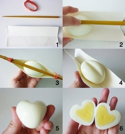вареное яйцо в форме сердца