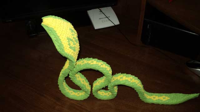 Модульное оригами змея как сделать